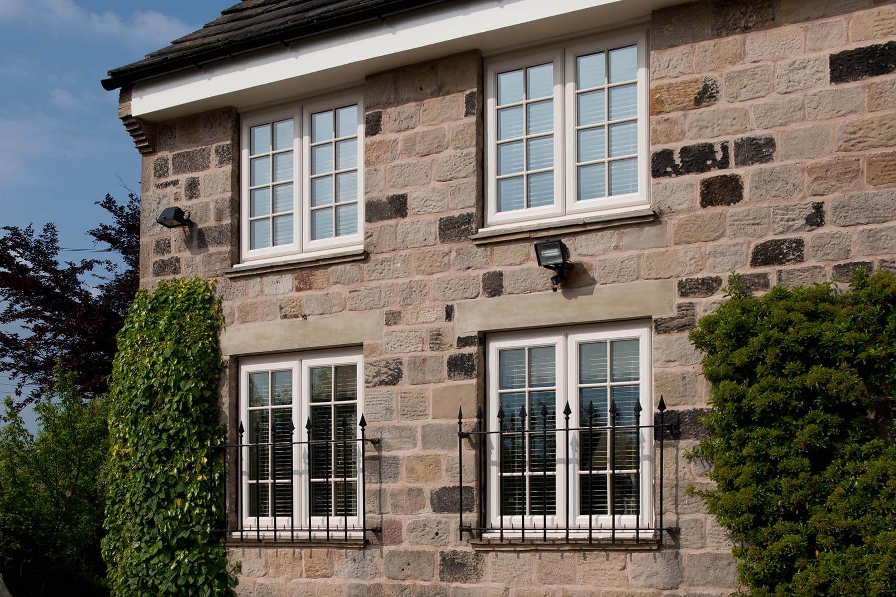 casement windows on traditional style home